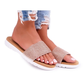 Lu Boo női flitteres szandál pezsgő finomságok rózsaszín