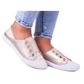 Lu Boo Arany Női Slip-on Cipők Lace Emena aranysárga