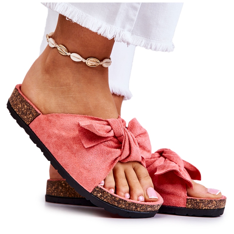 PS1 Női korallpapucs íjjal Wendy Cork rózsaszín