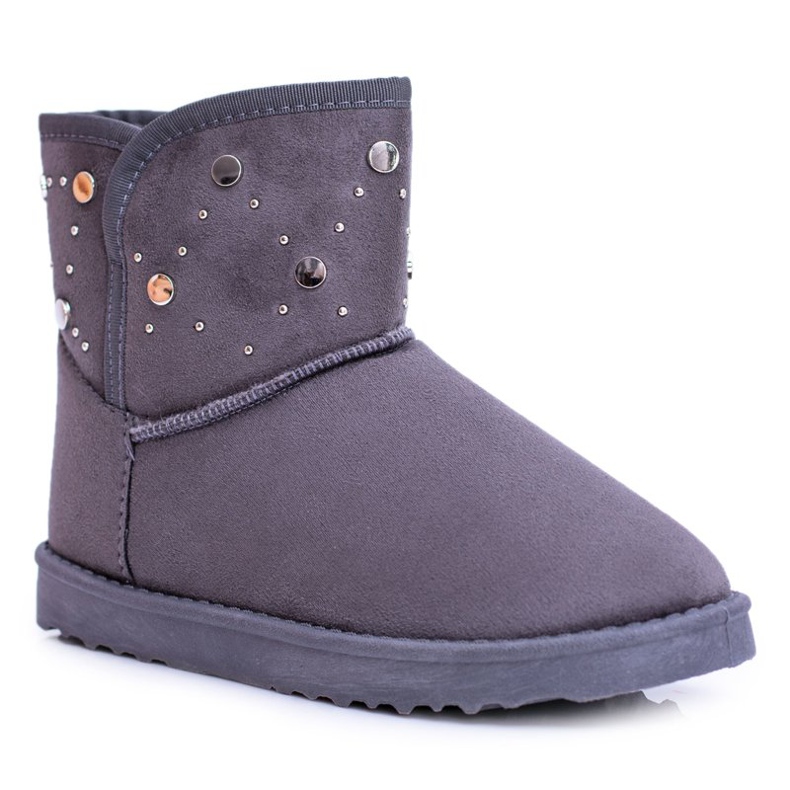 BUGO Női szürke meleg hócsizma Suede Biggy