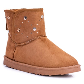 BUGO Női meleg hócsizma Suede Camel Biggy barna