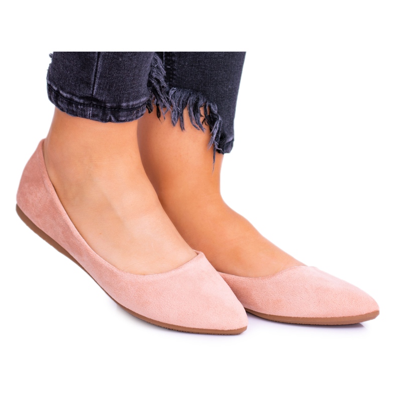 PS1 Rózsaszín női balerinák Suede Dermeno PS1 Rózsaszín női balerinák Suede Dermeno