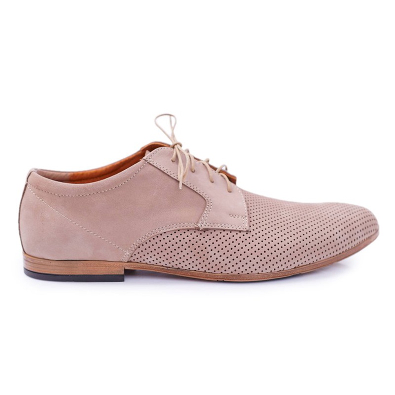 Bednarek Polish Shoes Férfi Brogues Bednarek Nubuck Áttört Bézs Hermes