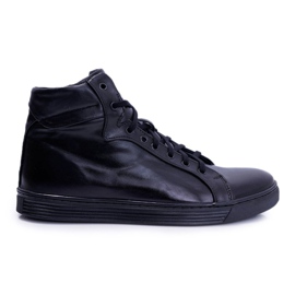 Bednarek Polish Shoes Férfi bőr cipők Bednarek Black Edys fekete