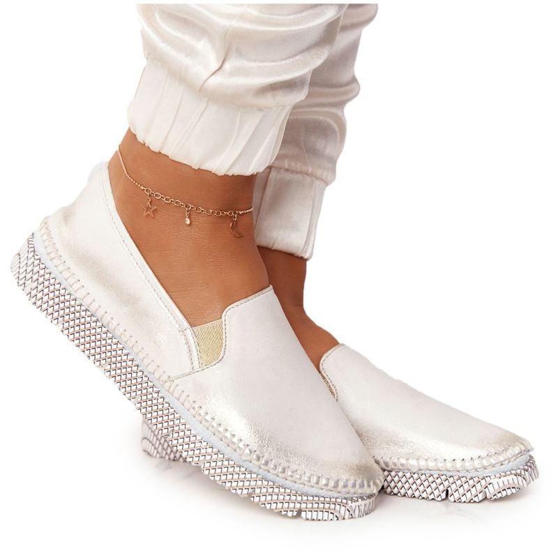 Női Brogues Maciejka Bőr csúszós arany 03512-25 aranysárga