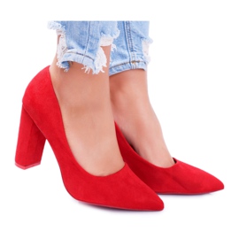 SEA Női szivattyúk a sarkán Velúr piros eper