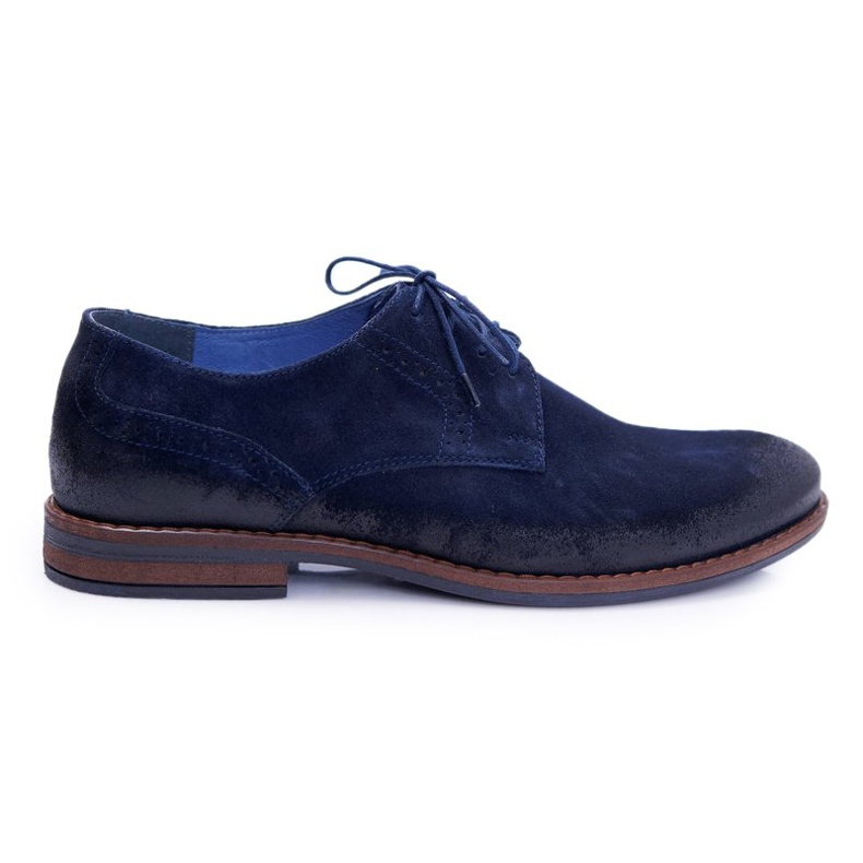 Férfi Brogues Alkalmi Bőr Nikopol Navy Blue Lajos sötétkék