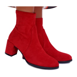 Női tavaszi csizma magas sarkú cipőn Sergio Leone Slip-On Red LikeStar piros
