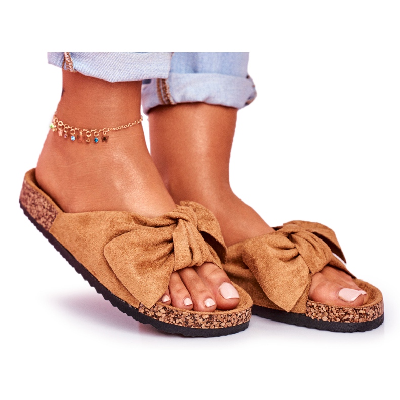 PS1 Női barna papucs íjjal Wendy Cork