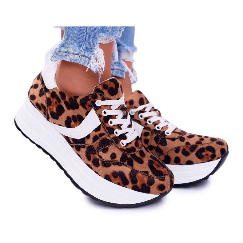 NFR Leopard SportFreak női sportcipő barna