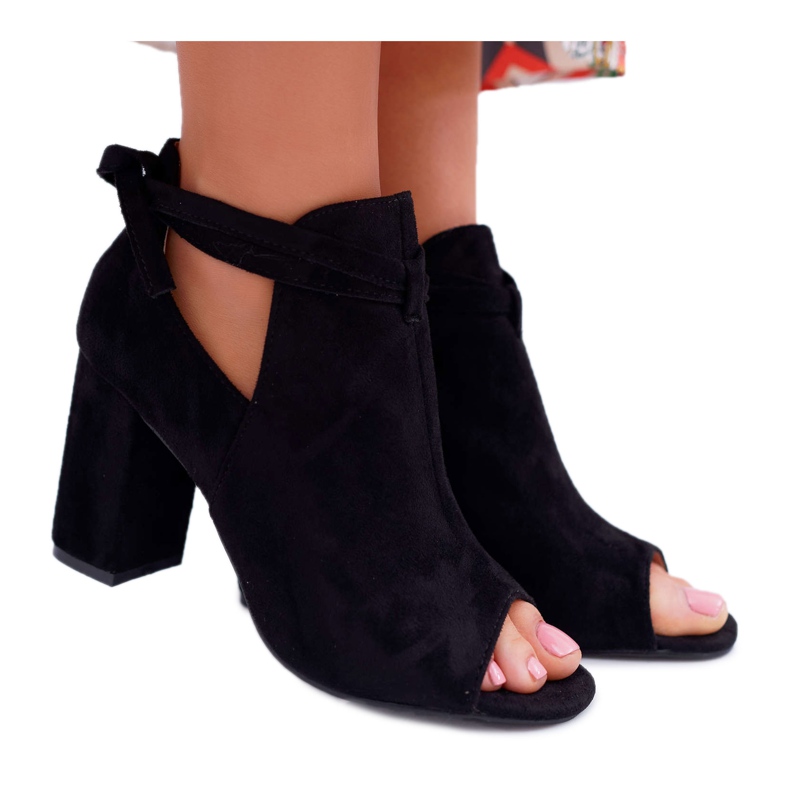 Vinceza Fekete csizma szandál egy bárban nyitott lábujjak szürke