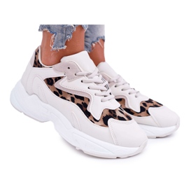 FJ1 Női sportcipő Bézs Leopárd Mezeno fehér barna