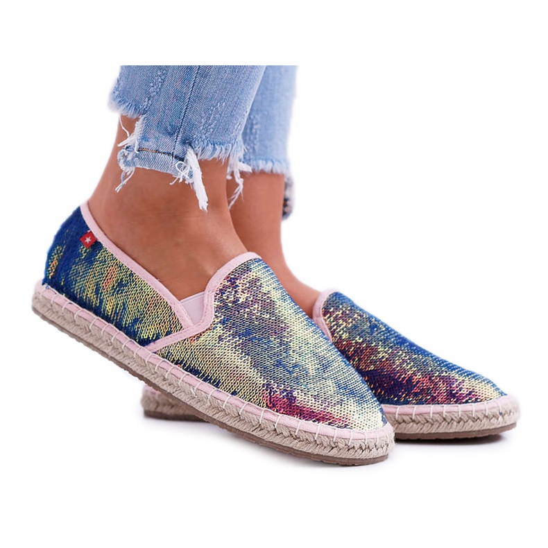 Női espadrilles Big Star Irizáló Flitter DD274A164 sötétkék