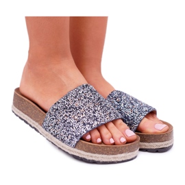 S.Barski Elegáns női papucs Vastag Jersey talp kék S.Barski Elegáns női papucs Vastag Jersey talp kék