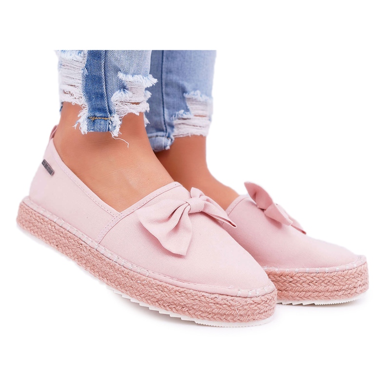 Női espadrillák anyaga Big Star Pink DD274785 rózsaszín Női espadrillák anyaga Big Star Pink DD274785 rózsaszín