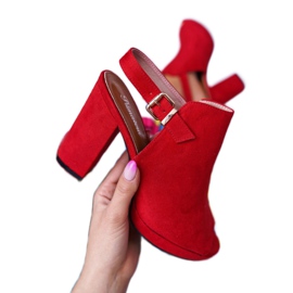 BUGO Női szandál magas sarkú cipőben, nyitott lábujjakkal Red Montree piros