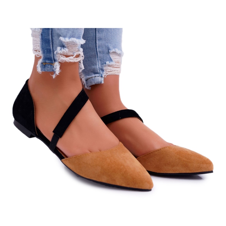 Lu Boo balerina Spitz Camel Carana Suede -ben barna