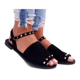 Női szandál Lu Boo Suede Black Silena fekete