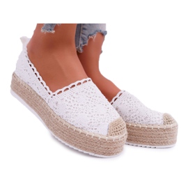 BUGO Női csipke Espadrilles White Lovely Haven fehér