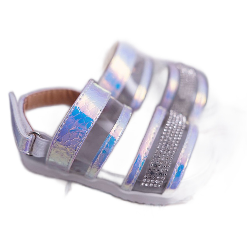 FRROCK Gyermek szandál tépőzárral Lányoknak Benzin Fehér Matylda sokszínű