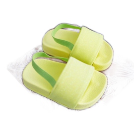 FRROCK Gyermeklány papucs Brocade Lime Rimia zöld