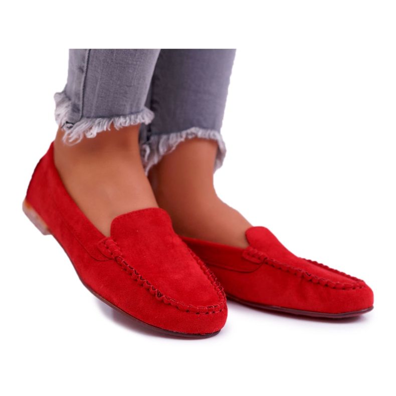 Női cipők Sergio Leone Suede Red Winted piros Női cipők Sergio Leone Suede Red Winted piros