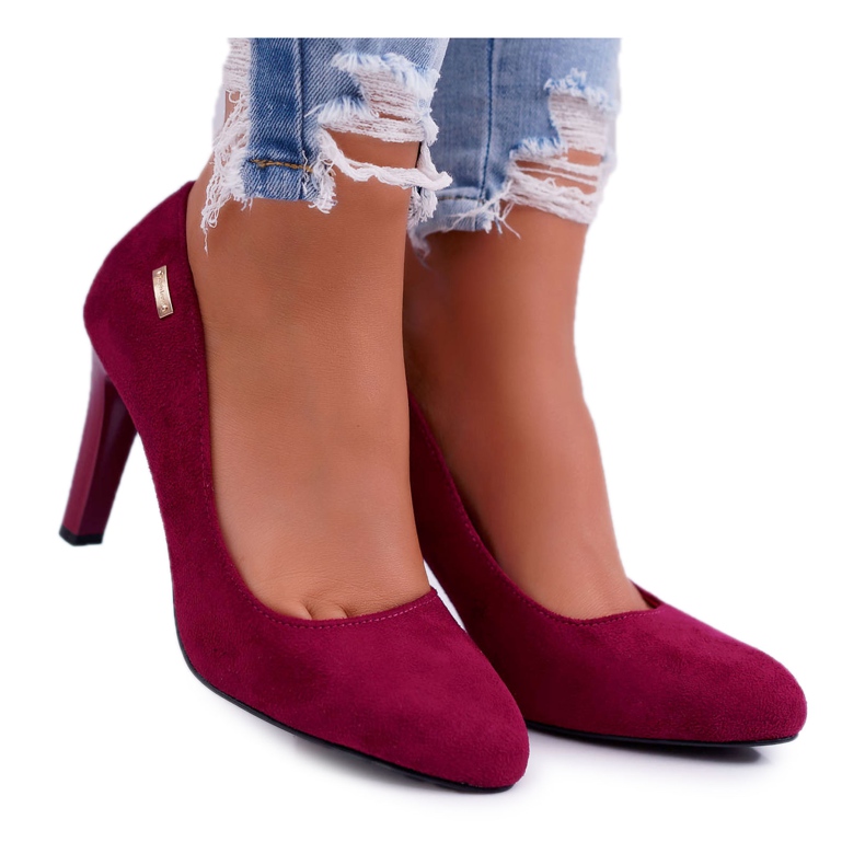 Női szivattyúk A sarkán Suede Dark Fuchsia Sergio Leone Campbell rózsaszín