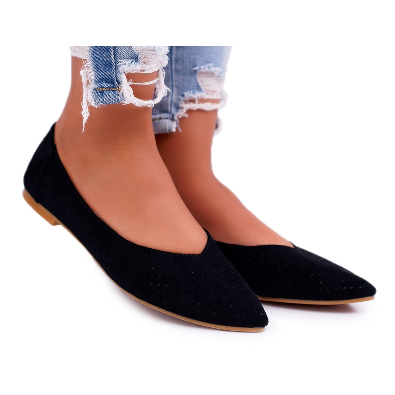 Női balerinák Lu Boo áttört fekete desszert