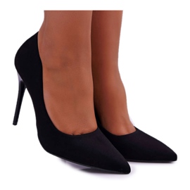 PS1 Női velúr fekete Yanna tűsarkú