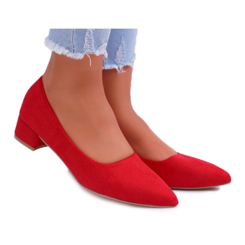 PS1 Klasszikus női pumpák Suede Red Rheya piros