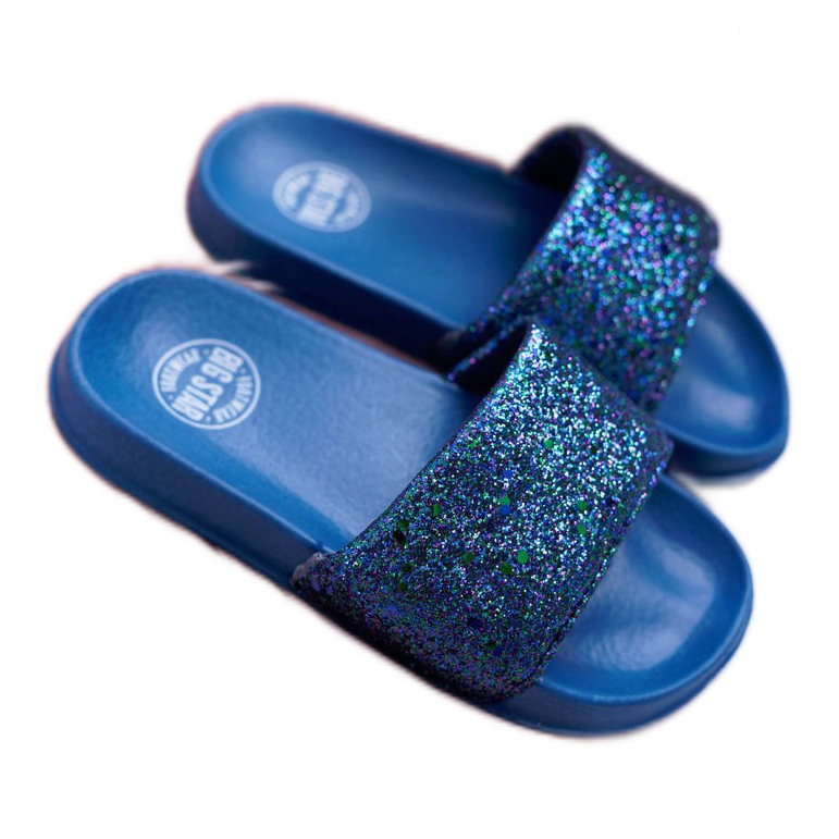 Gyermek- és ifjúsági Big Star papucsok Navy Blue Brocade AA374089 sötétkék