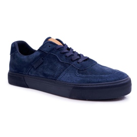 Férfi cipők Big Star Suede Navy Blue EE174363 sötétkék