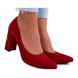 Laura Messi Női pumpák Suede Red 2050 Tiffany piros