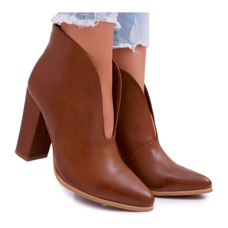 SEA Női csizma sarkán csúszik a barna mantán