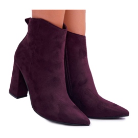 EVE Női csizma sarkán Spitz Suede Violet Summe lila