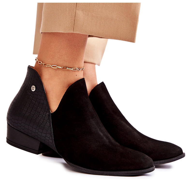 Női lapos csizma Maciejka bőr fekete 04091-62 / 00-5