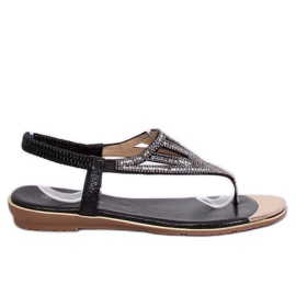 Fekete M03 Fekete díszített papucs Fekete M03 Fekete díszített papucs