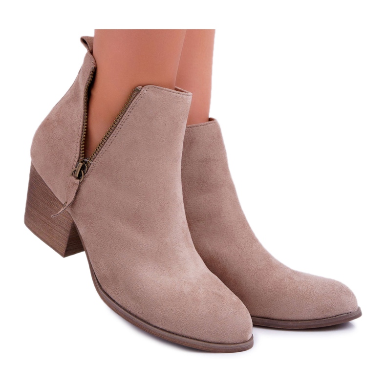 Bellucci Női Csizma Magas sarkú Velúr Bézs Farre