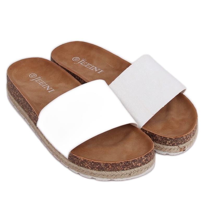 Fehér espadrilles papucs 6130 Fehér