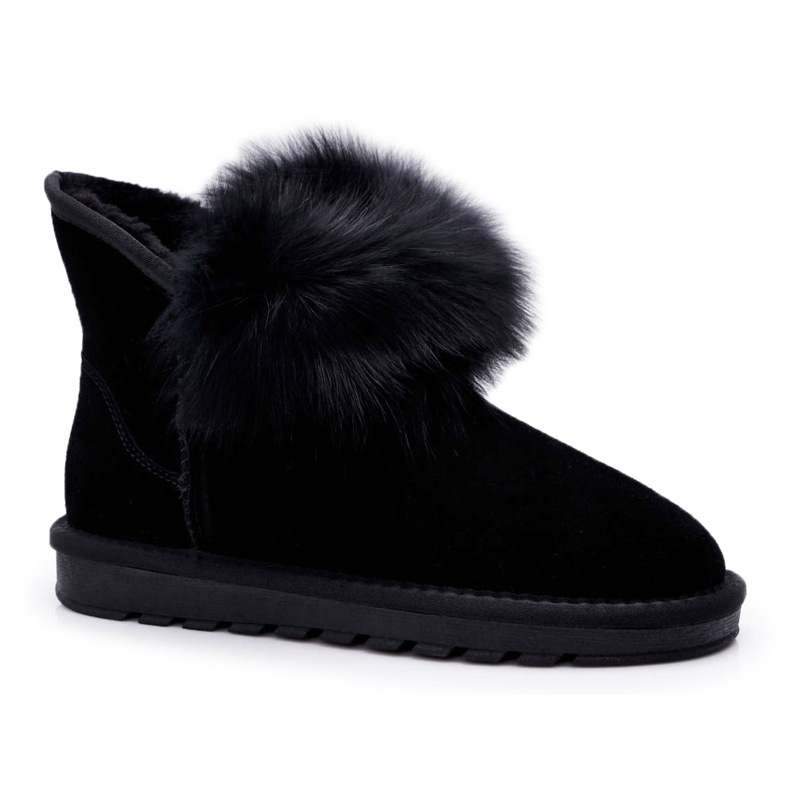 HAN Női hócsizma szőrmés velúr bőrből fekete emlék