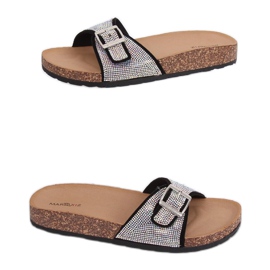 Fekete papucs kövekkel L-1032 Fekete