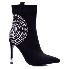 HAN Női Csizma Magas sarkú Fekete Divatos