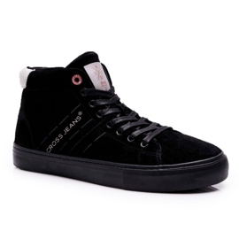 Cross Jeans Férfi cipők High Cross Farmer Bőr Velúr Fekete EE1R4057C