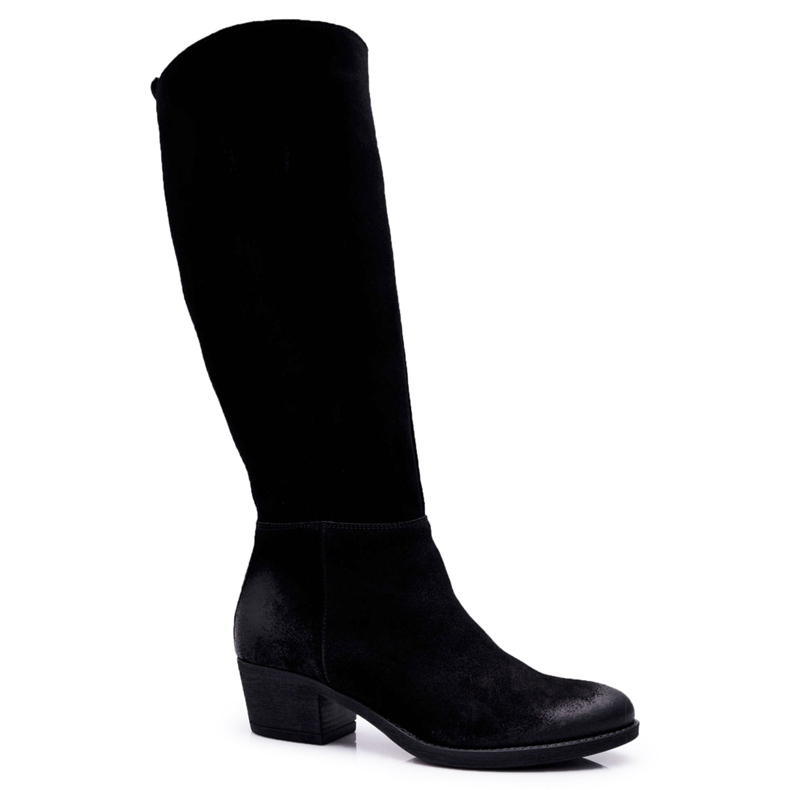 Női csizma Laura Messi 2071 Bőr Suede Black This Love fekete