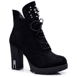 EVE Női csizma a sarkán és Platform Suede Black Fieste fekete EVE Női csizma a sarkán és Platform Suede Black Fieste fekete
