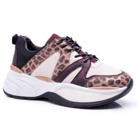 Női sportcipő Burgundi Snake Skin Larey piros