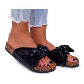 Black Metalics női papucs íjjal fekete Black Metalics női papucs íjjal fekete