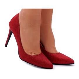 Női Stilettos Lu Boo Glitter Red D-57 Valerii fekete