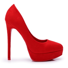 SEA Női Stilettos Suede Platform Red Gervalo piros