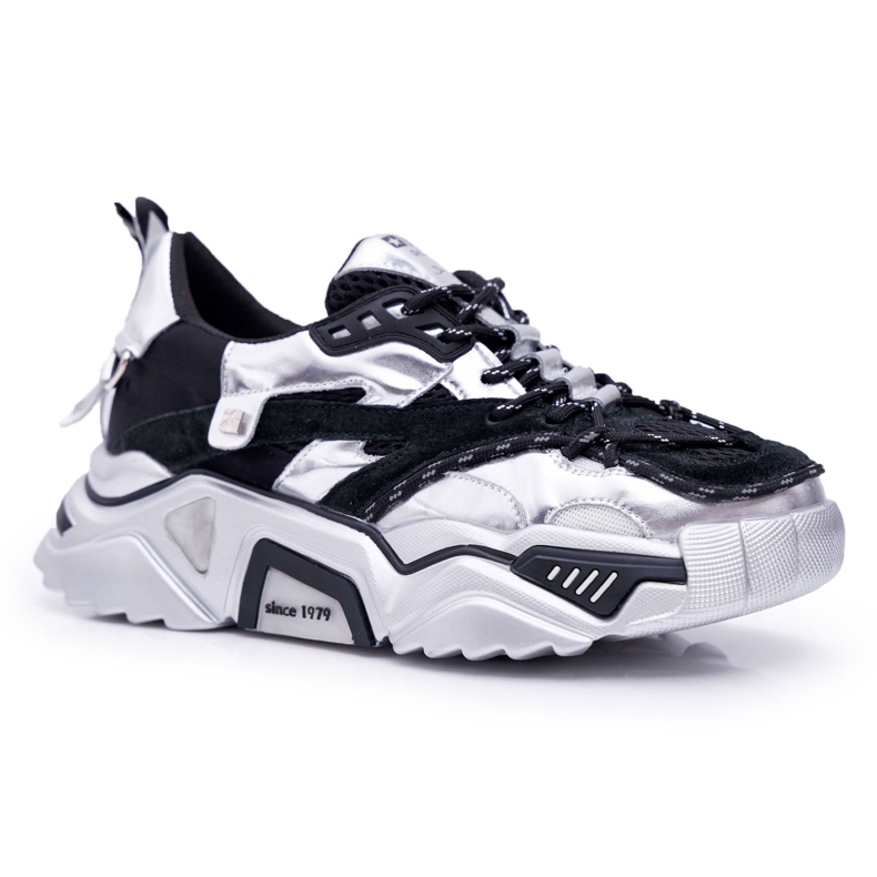 Női sportcipő Big Star, Daniel Lopez, fekete ezüst FF274A527 szürke